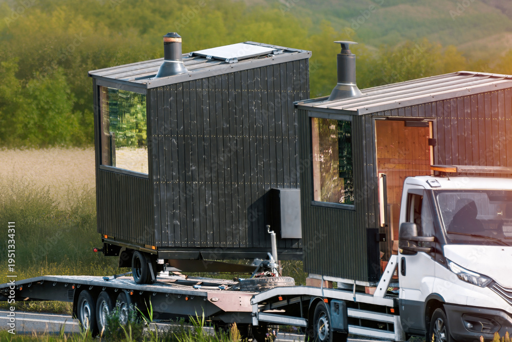 Fototapeta premium Mobile tiny home lifestyle and freedom concept