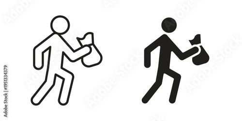 Thief icon for mobile application, button and website design.