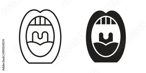 Tonsil icon for mobile application, button and website design.