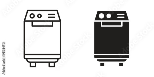 Top load washer icon for mobile application, button and website design.