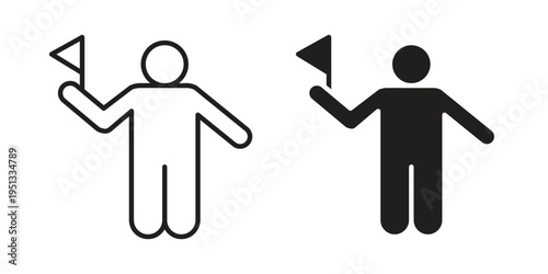 Tour guide icon for mobile application, button and website design.