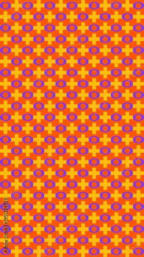 Geometric Pattern of Oranges Yellows and Purples vector illustration