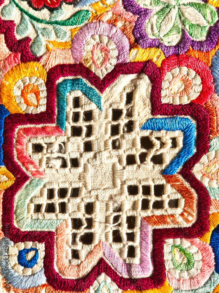 Fotografie Embroidery on a pillow.