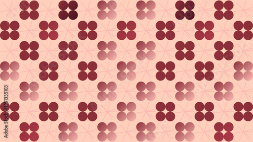 Maroon Dot Flower Pattern on Light Pink Background vector illustration