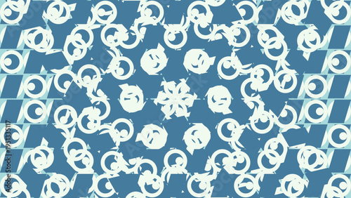 Abstract Blue and White Geometric Pattern Background vector illustration