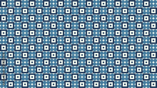 Navy Square and Star Geometric Pattern vector illustration