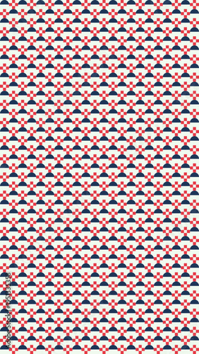 Fotografía Geometric Pattern in Red White and Blue vector illustration