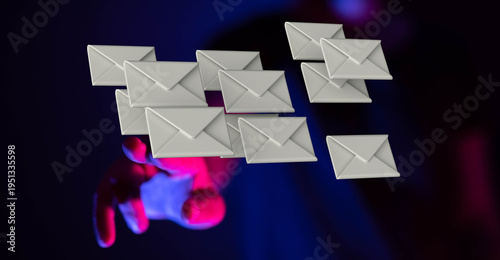 Digital concept of emails, ...