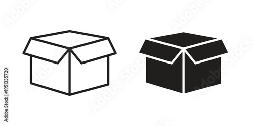 Unpacking icon for mobile application, button and website design.