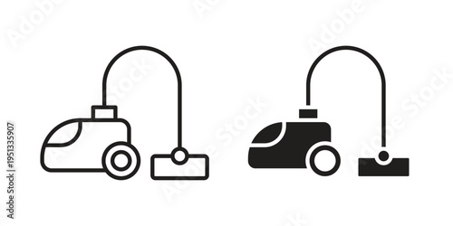 Vacuum cleaner icon for mobile application, button and website design.