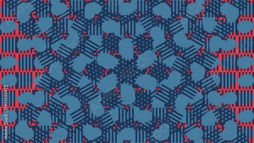 Abstract Blue and Red Geometric Pattern vector illustration