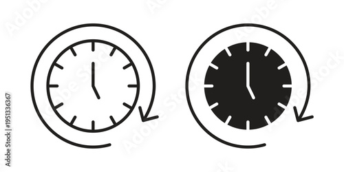 Wait time icon for mobile application, button and website design.