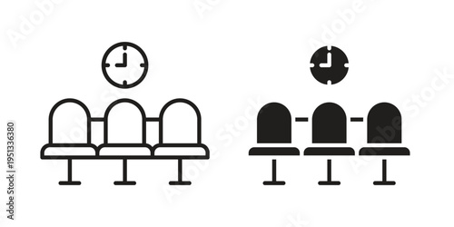 Waiting Room icon for mobile application, button and website design.