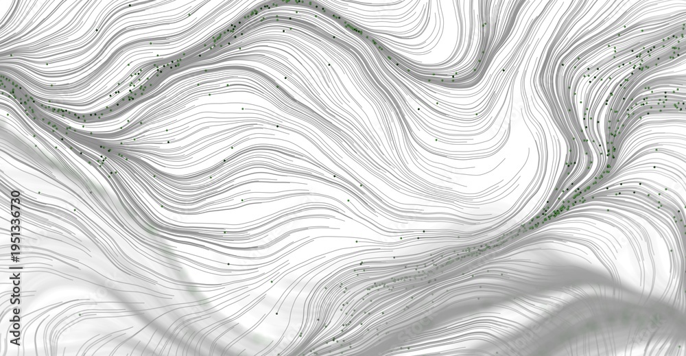 Obraz premium Abstract design with flowing lines and scattered points, evoking a sense of movement and connection. Perfect for modern