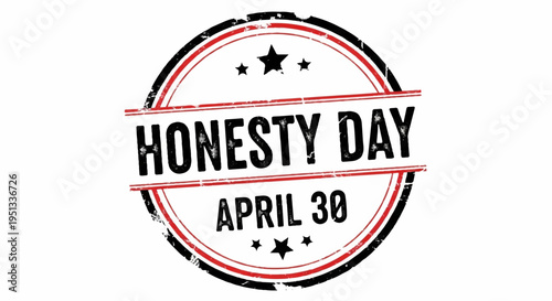 Honesty day logo with date april 30 symbol of truth and integrity white background