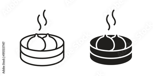 Xiao long bao icon for mobile application, button and website design.