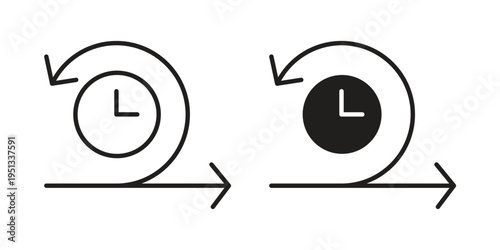 Agile icon set. outlined and solid flat clipart versions.