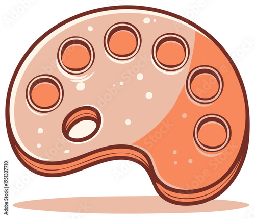 Artist Paint Palette with Circular Wells for Colors