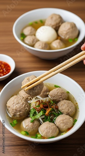 Delicious Bakso Soup - A Culinary Delight from Indonesia.