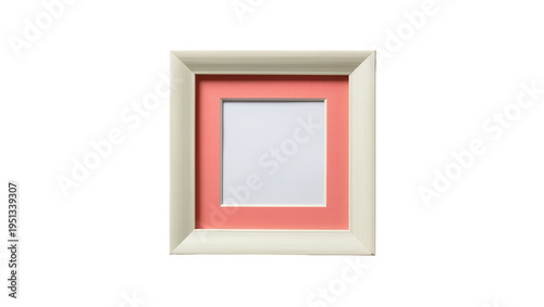 Isolated square photo frame with elegant coral mat for showcasing cherished memories
