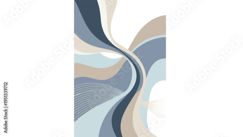 Abstract Artistic Wavy Shapes and Lines Design.