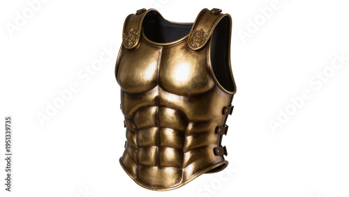 Konstfotografi Isolated ancient Roman bronze muscle cuirass, a historical armor for warrior and