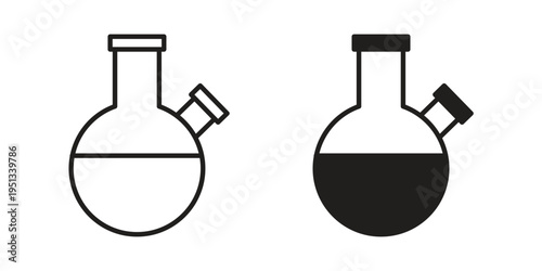 Bong icon set. outlined and solid flat clipart versions.
