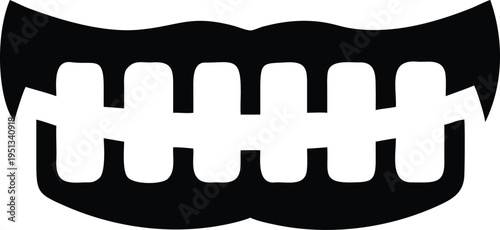 Black vampire teeth on white background fangs symbol