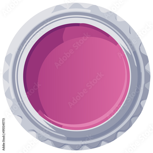 Pink Circle Graphic with Silver Border Pattern