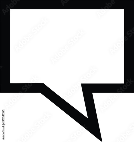 Black speech bubble on white background