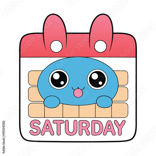 A clean calendar page highlighting Saturday, designed with bold lettering and a simple layout. Ideal for planners, schedules, and weekly organization with a neat, minimal style.
