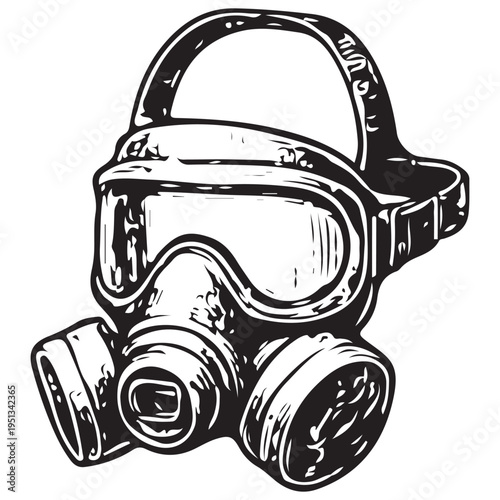 Vintage Respirator Mask with Goggles Industrial Safety Protection Icon