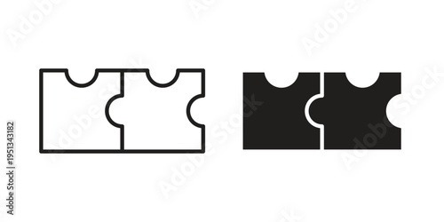 Compatibility icon set. outlined and solid flat clipart versions.
