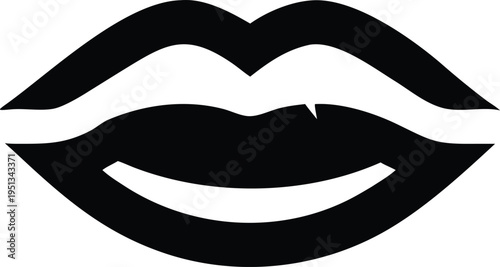 Black lips with a smile mouth face