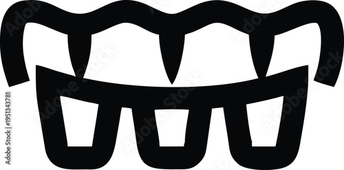 Black halloween vampire teeth and glasses fangs