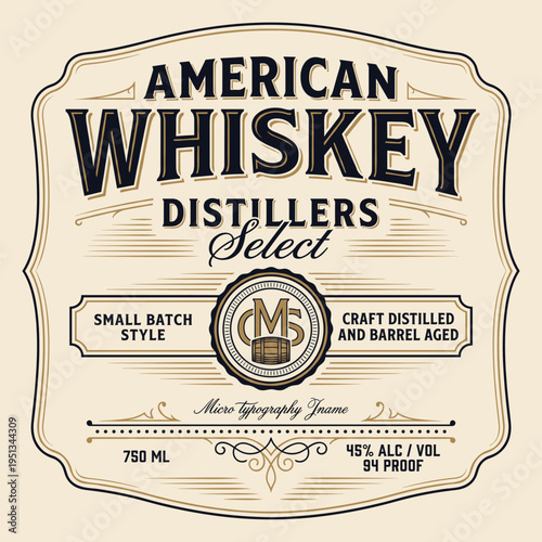 Craft distilling process for American whiskey at a distillery featuring a select small batch label