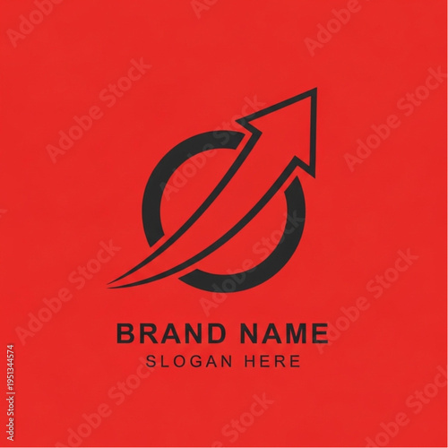 Arrow soaring through a circle, symbolizing growth and success, a dynamic logo design.