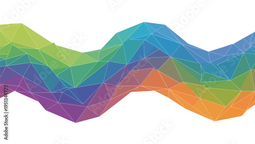 Colorful 3D Waveform Geometric Pattern Design.