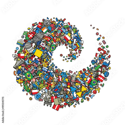 Colorful Assorted Toys and Objects Collage.