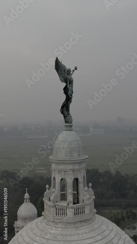 Vertical Aerial Shot of Victoria Memorial Kolkata India