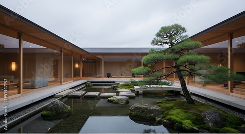 Zen Garden Serenity - A Tranquil Japanese Courtyard.