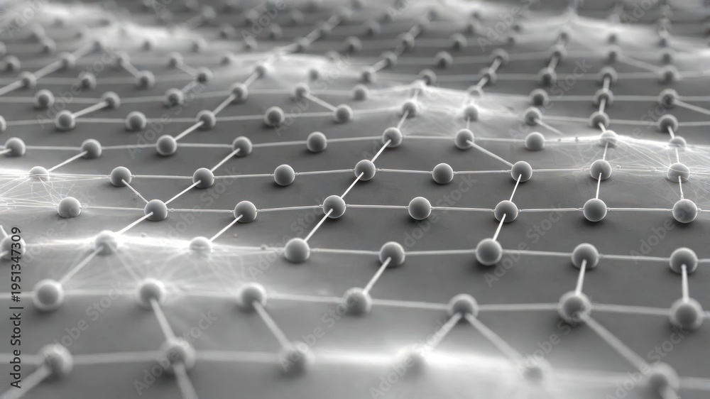 Fototapeta premium Ultra Detailed Macro Visualization of Engineered Nanostructured Molecular Lattic