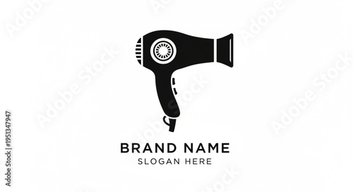 Elegant Hair Dryer Logo Design for Beauty and Styling Brands.