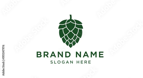 Elegant hop cone logo design for brewery or beer brand, featuring a minimalist and modern aesthetic.