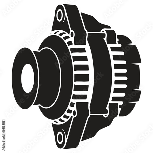 Alternator motor engine part automotive accessory machinery equipment electrical component isolated on transparent background