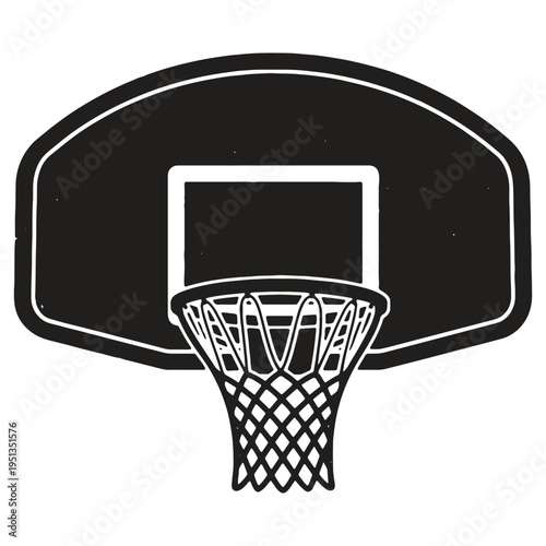 Basketball hoop with net and backboard isolated on transparent background for sports and fitness concept