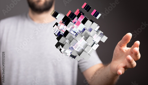 Conceptual image of a man i...