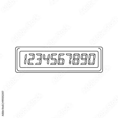 Digital Number Plate with Numbers 0 to 9