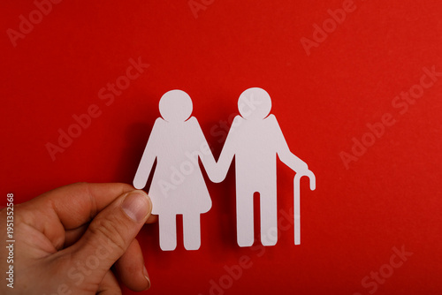 Paper cutout of an elderly ...