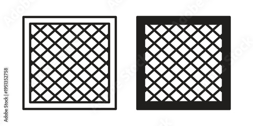 Mosquito net icon set. outlined and solid flat clipart versions.